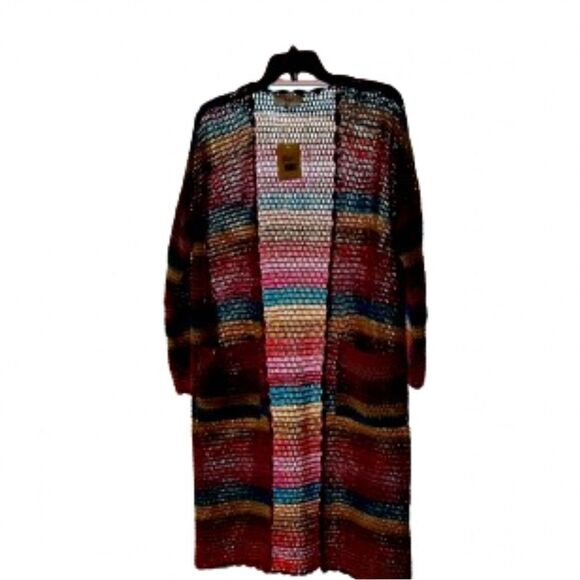 XiRENA Arlet Dream State long sleeve midi crochet  cardigan cotton stripes XS - Picture 1 of 17